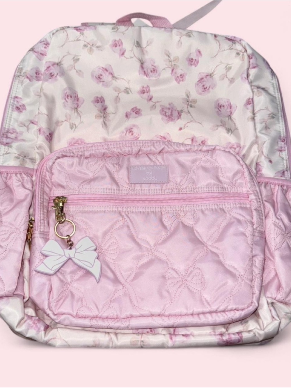 LoveShackFancy x Target - Yoobi Ribbon Rosa Backpack